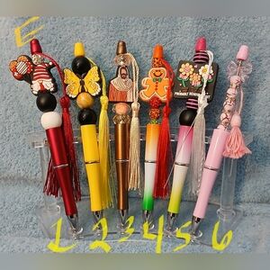NWT Handcrafted Set / 6 Colorful Decorative Pens w/Tassels or Choose just 1 /$10